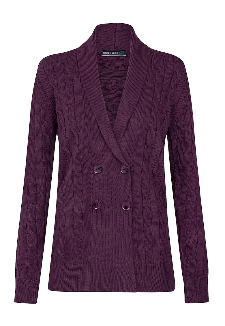 Cardigan din amestec de bumbac cu model torsade