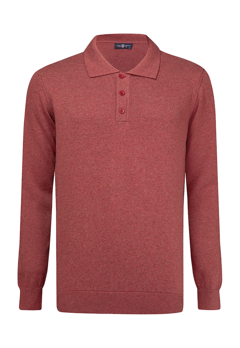 Pulover polo tricotat fin