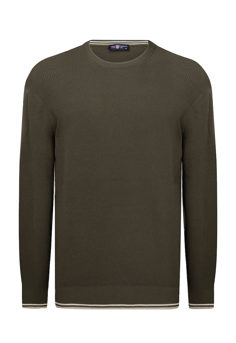 Pulover din bumbac cu decolteu la baza gatului Pulover din bumbac cu decolteu la baza gatului