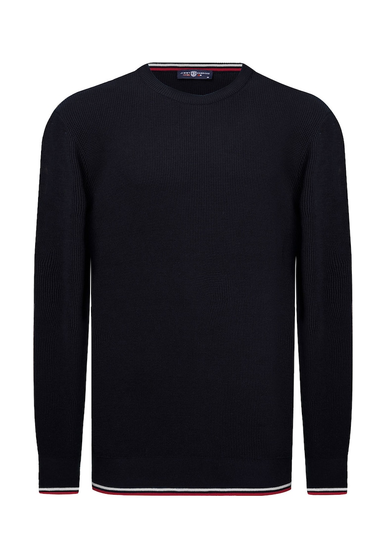 Pulover din bumbac cu decolteu la baza gatului Pulover din bumbac cu decolteu la baza gatului