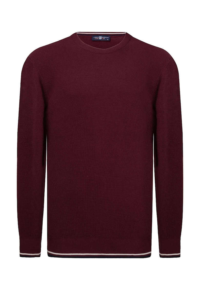 Pulover din bumbac cu decolteu la baza gatului Pulover din bumbac cu decolteu la baza gatului