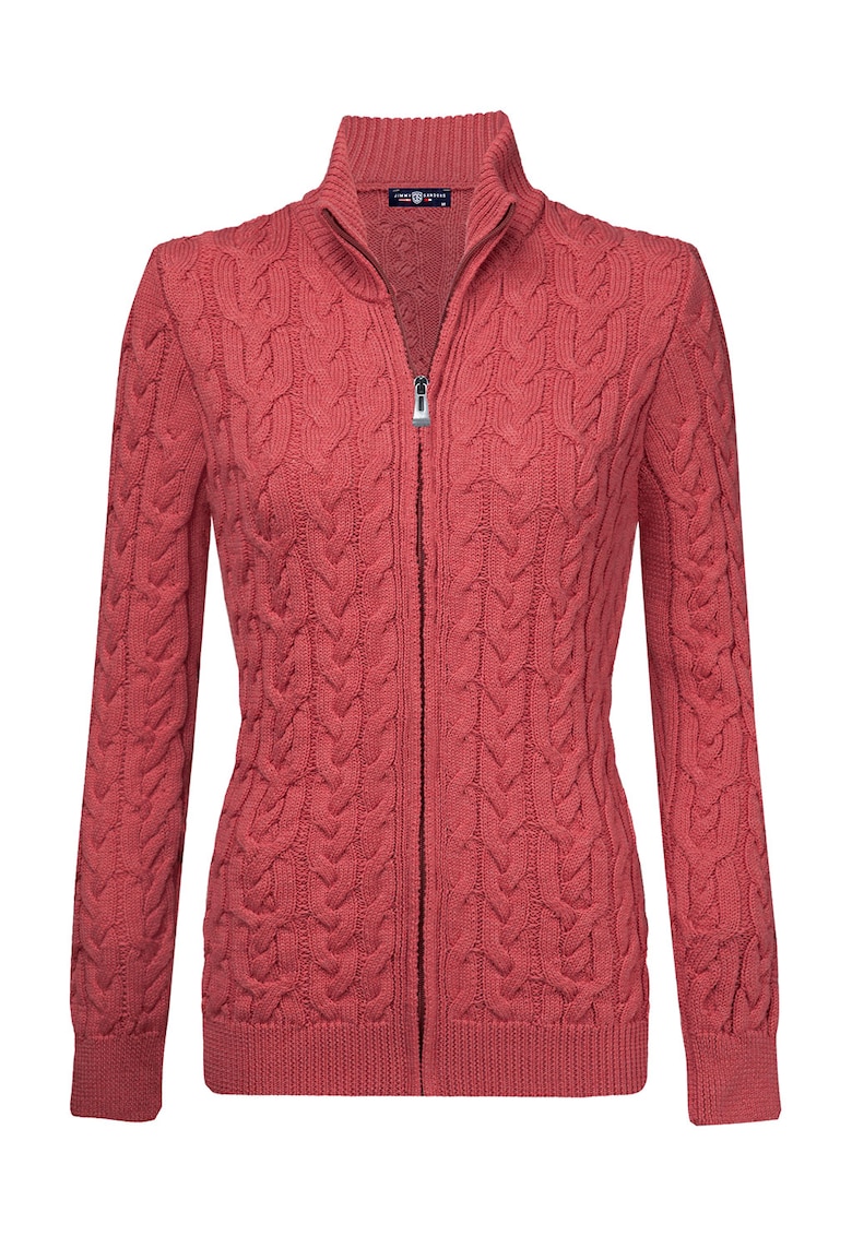 Cardigan cu model torsade si fermoar Cardigan cu model torsade si fermoar