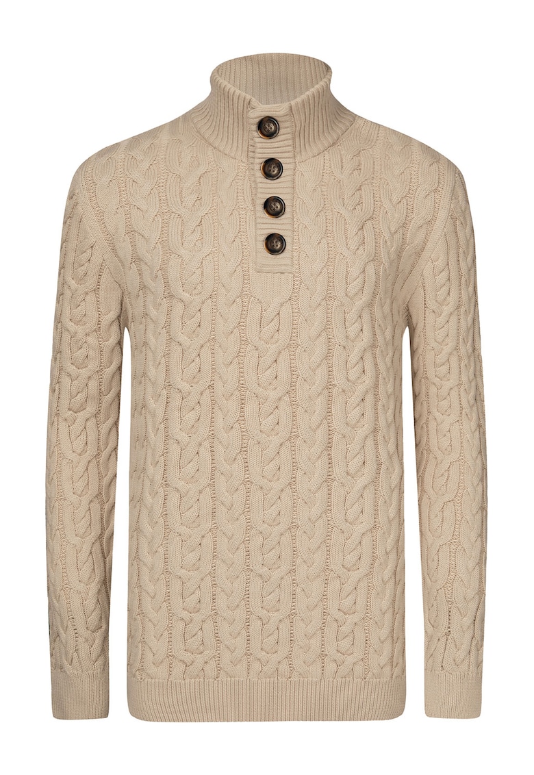 Pulover tricotat cu guler inalt