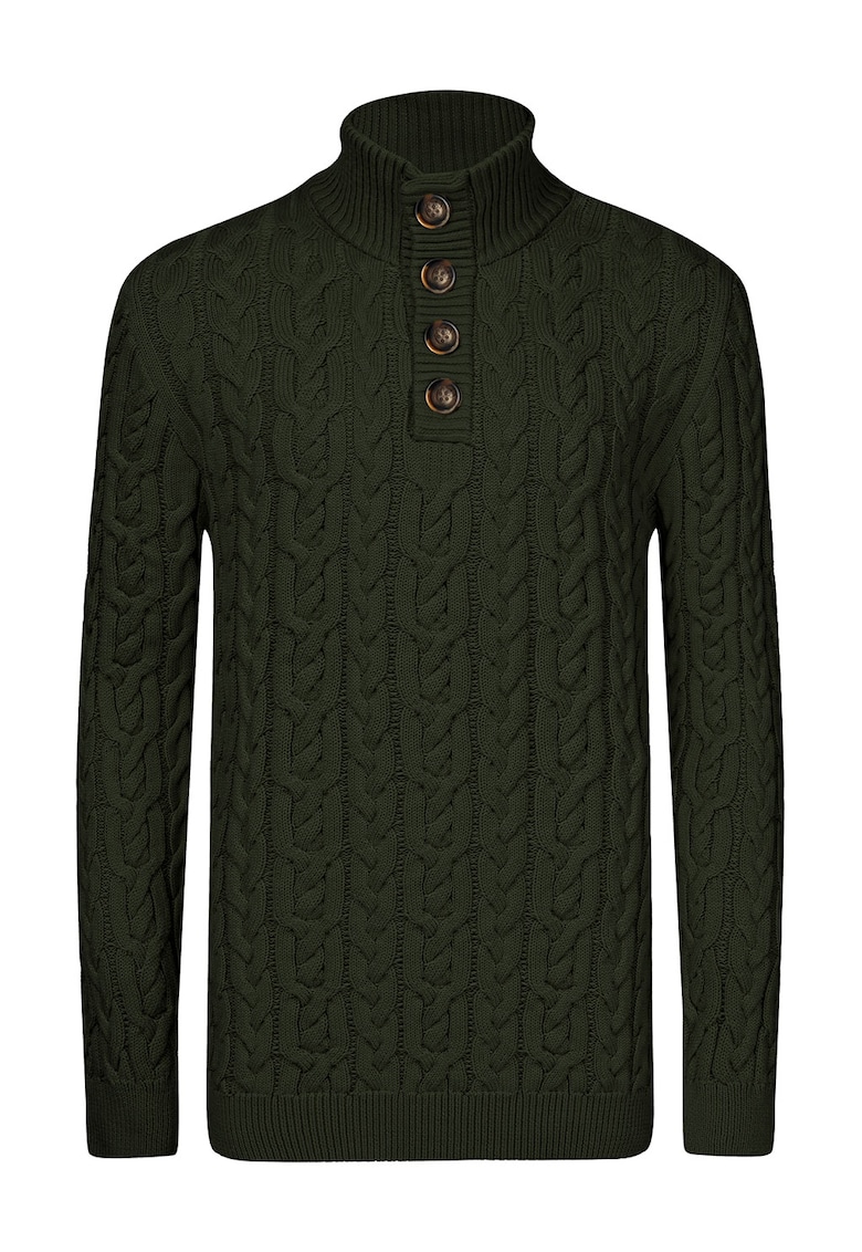 Pulover tricotat cu guler inalt