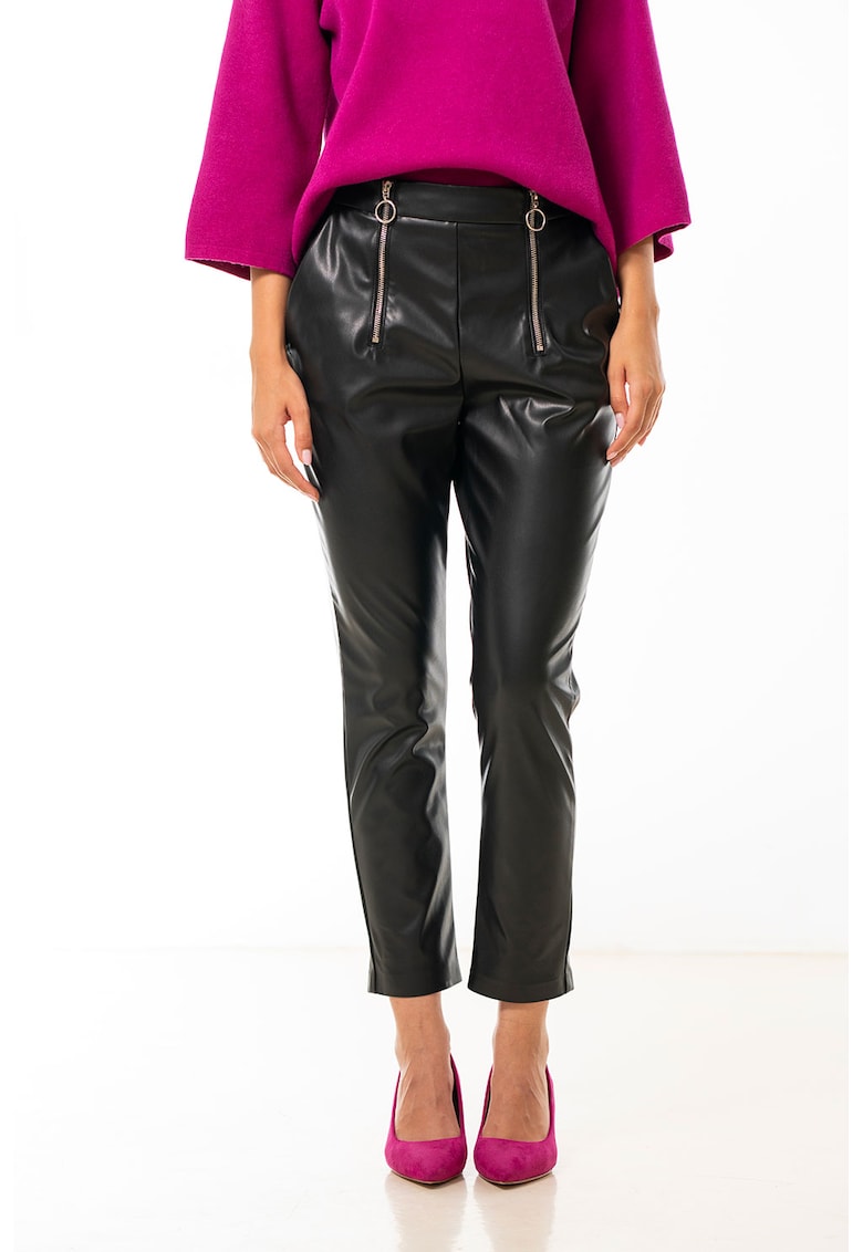 Pantaloni crop de piele ecologica Hazel