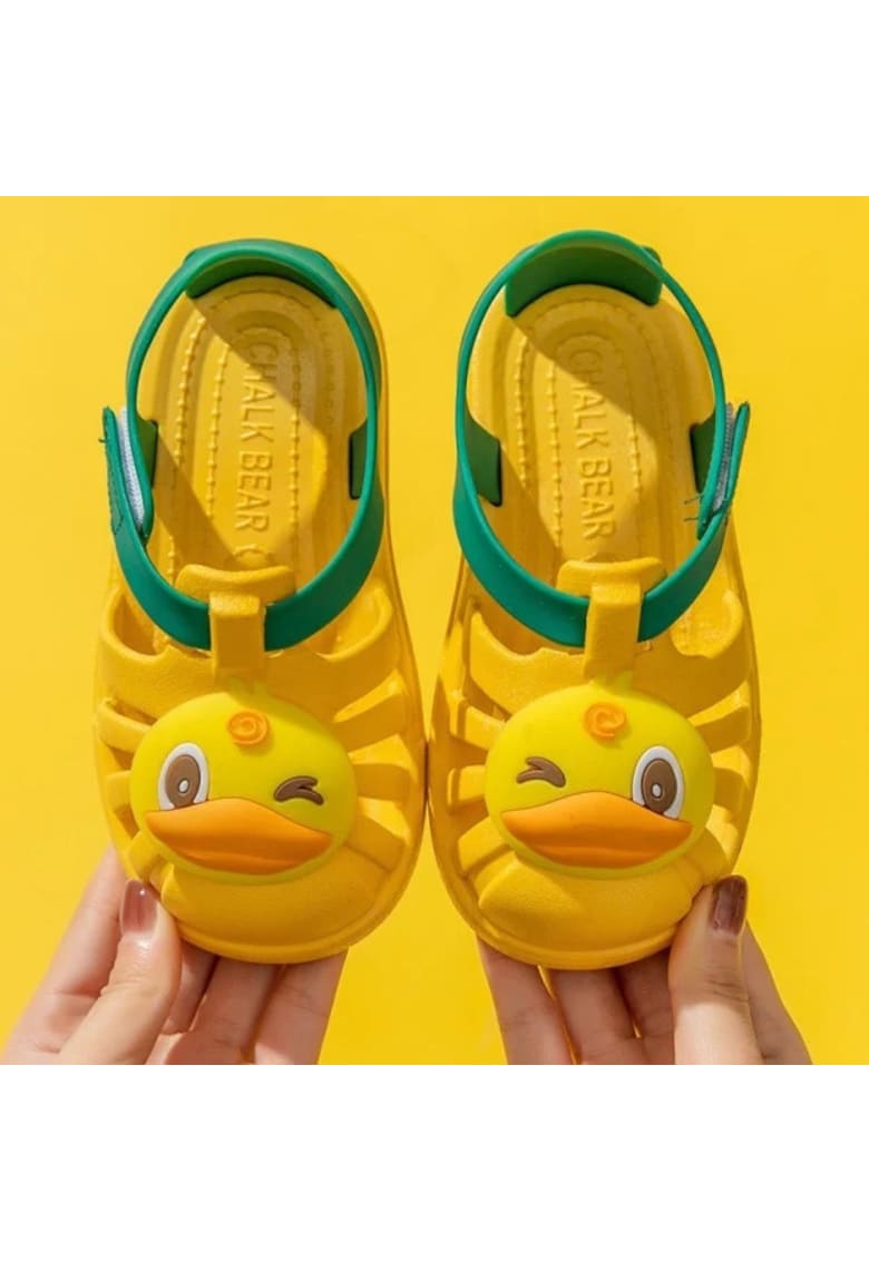 Papuci Tip Sandaluta Din Cauciuc - Ratusca - Baieti/ Fete - Galben