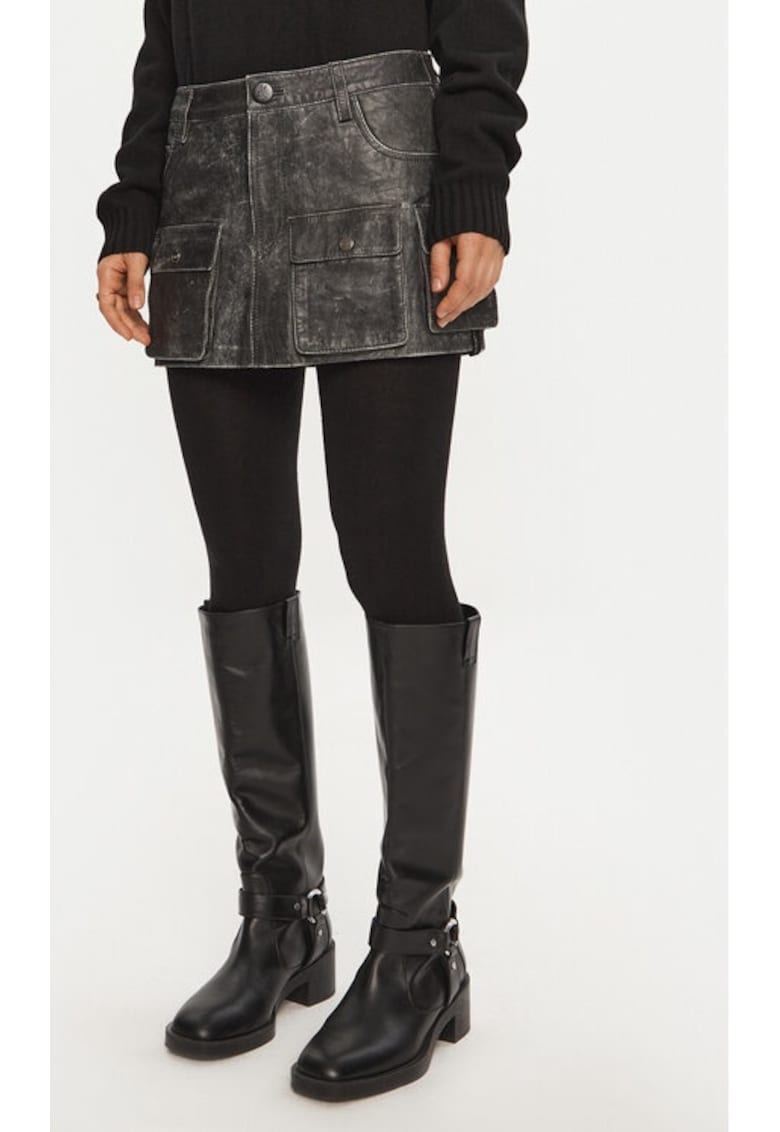 Fusta dama - 26597 - Gri - Piele naturala