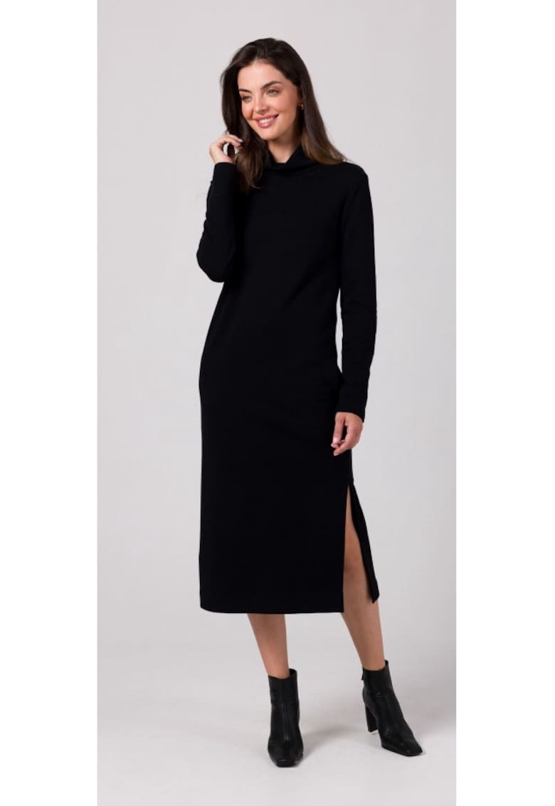 Rochie cu guler inalt - Negru