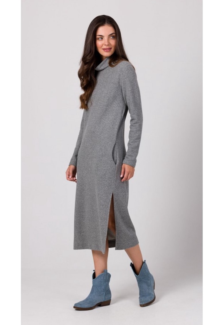 Rochie cu guler inalt - Gri