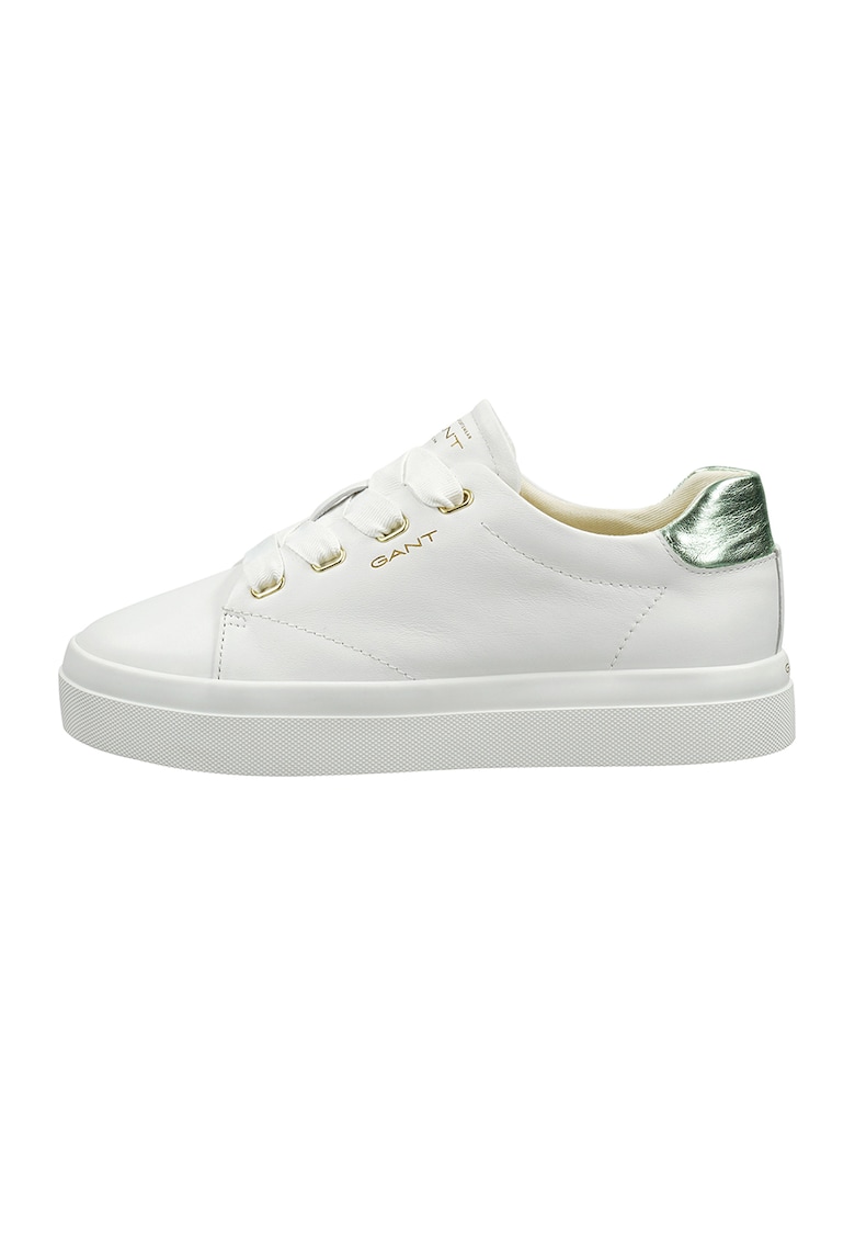 Pantofi sport de piele Avona - Alb/Verde pal