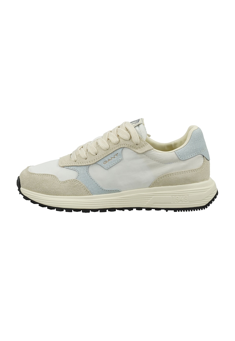 Pantofi sport de piele intoarsa Beywin - Alb/Gri deschis