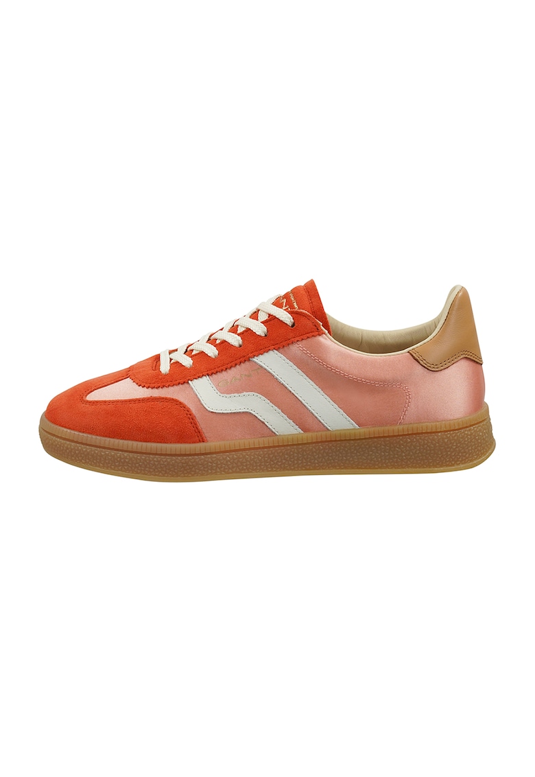 Pantofi sport cu insertii de piele intoarsa Cuzima - Rosu/Roz deschis