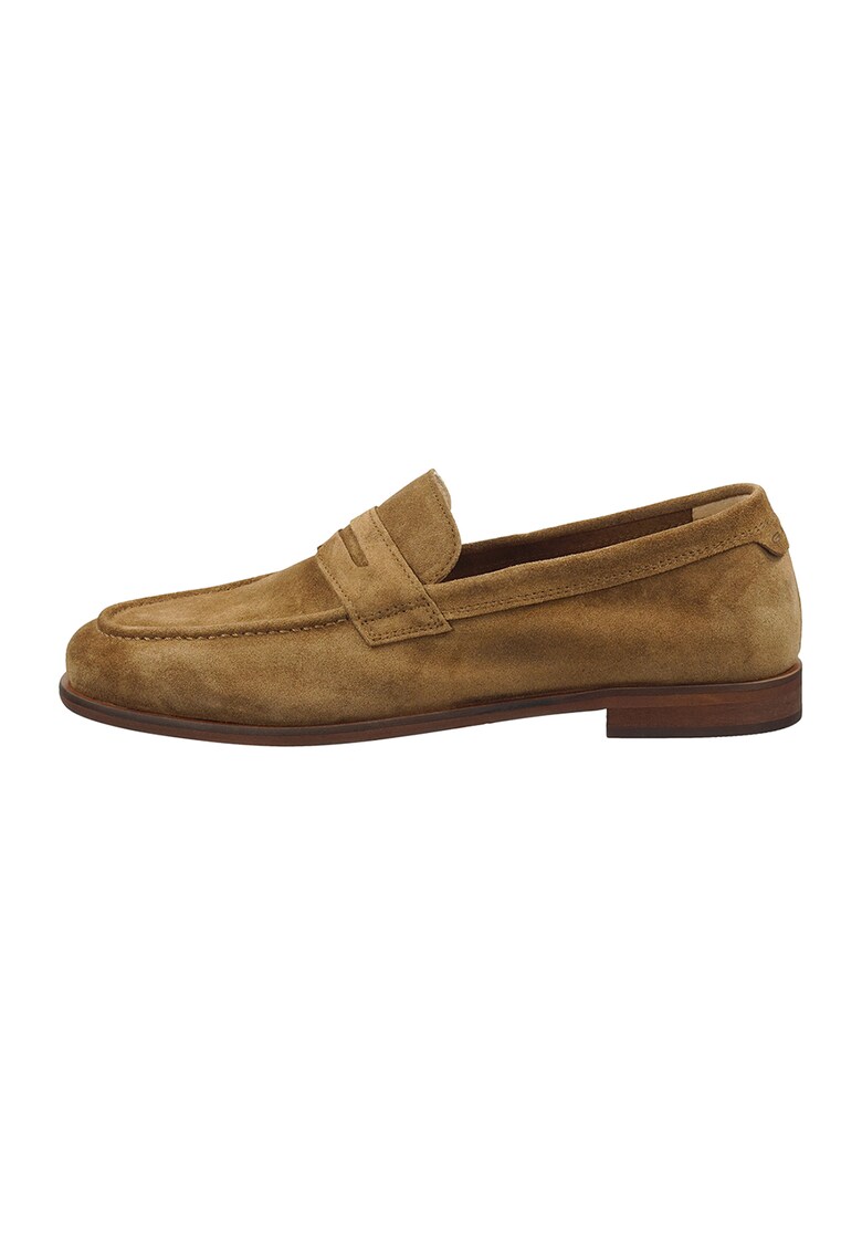 Pantofi loafer de piele intoarsa Kemood - Maro