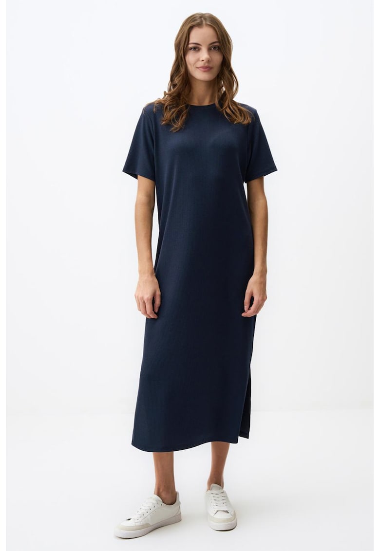 Rochie-tricou midi cu decolteu la baza gatului