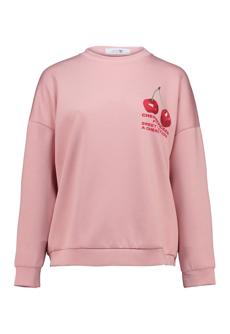 Bluza de trening cu imprimeu si maneci cazute