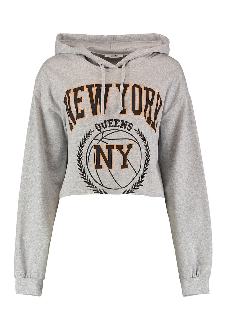 Hanorac crop cu maneci cazute