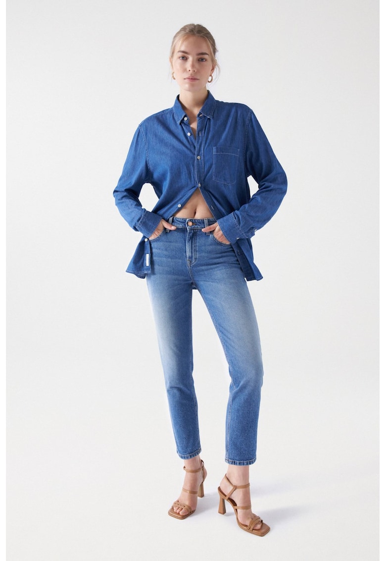 Blugi slim fit crop True