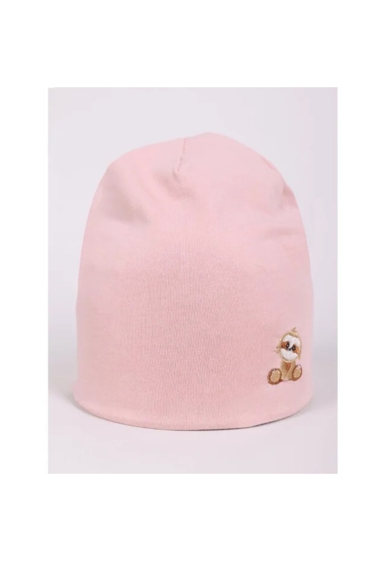 Fes Pentru Fetite Din Bumbac - Puppy - Roz - Uni - Bumbac - Textil - Fete - Roz Pudrat