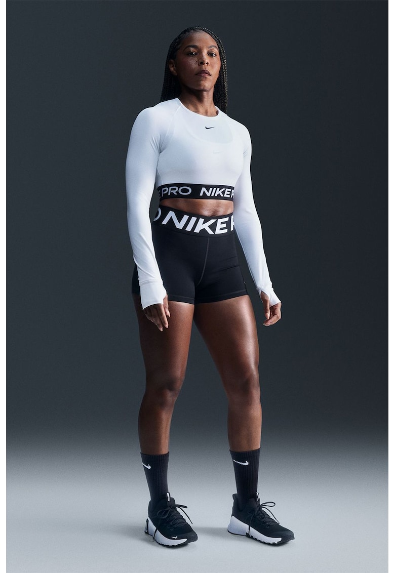 Colanti scurti cu talie inalta si tehnologie Dri-Fit Sculpt - Negru