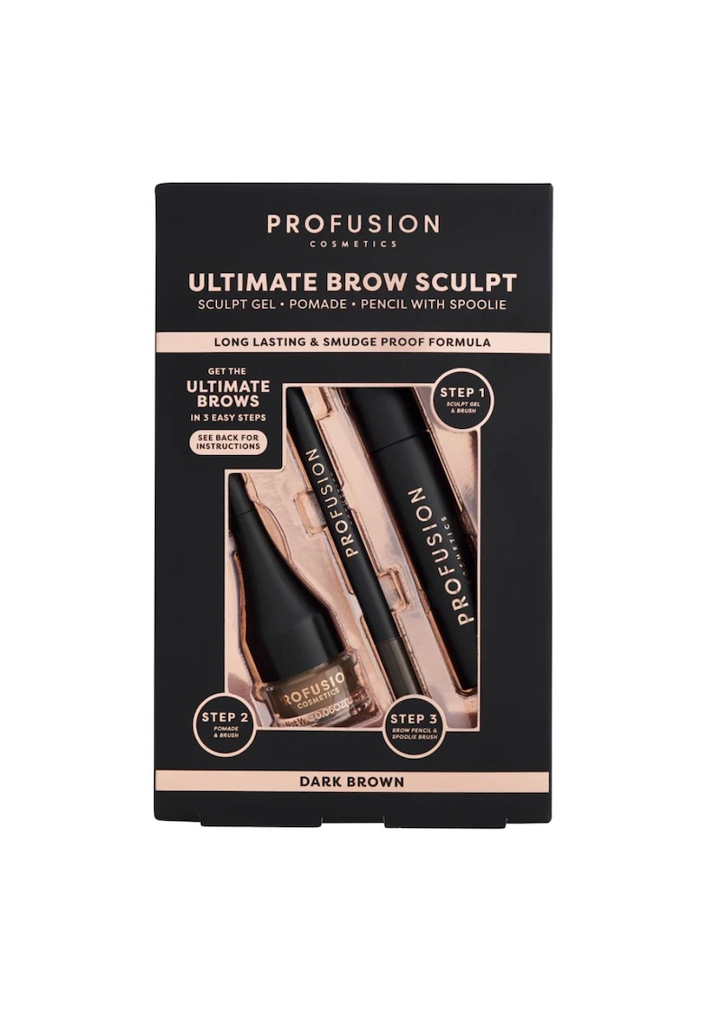 Kit pentru sculptarea sprancenelor Ultimate Brow Sculpt - Dark Brown -  3 articole