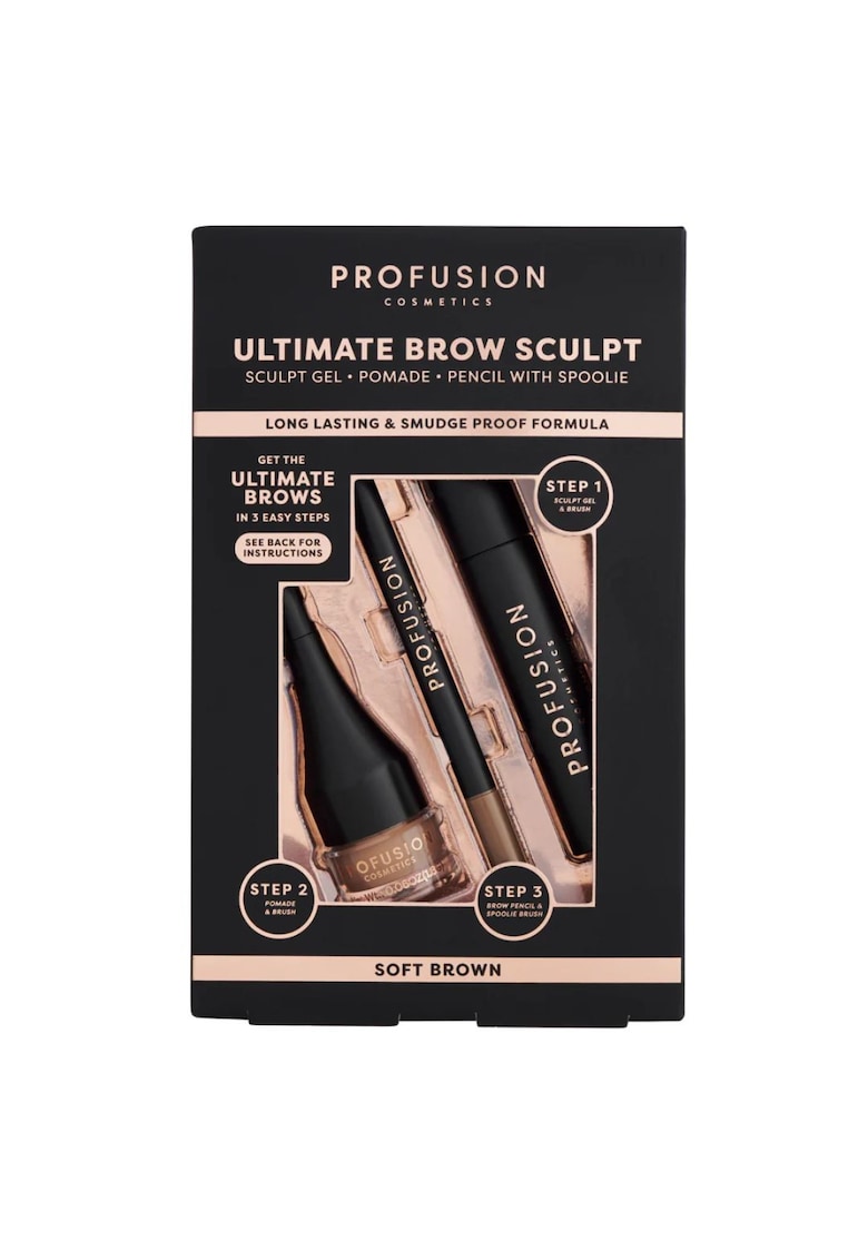 Kit pentru sculptarea sprancenelor Ultimate Brow Sculpt - Soft Brown -  3 articole