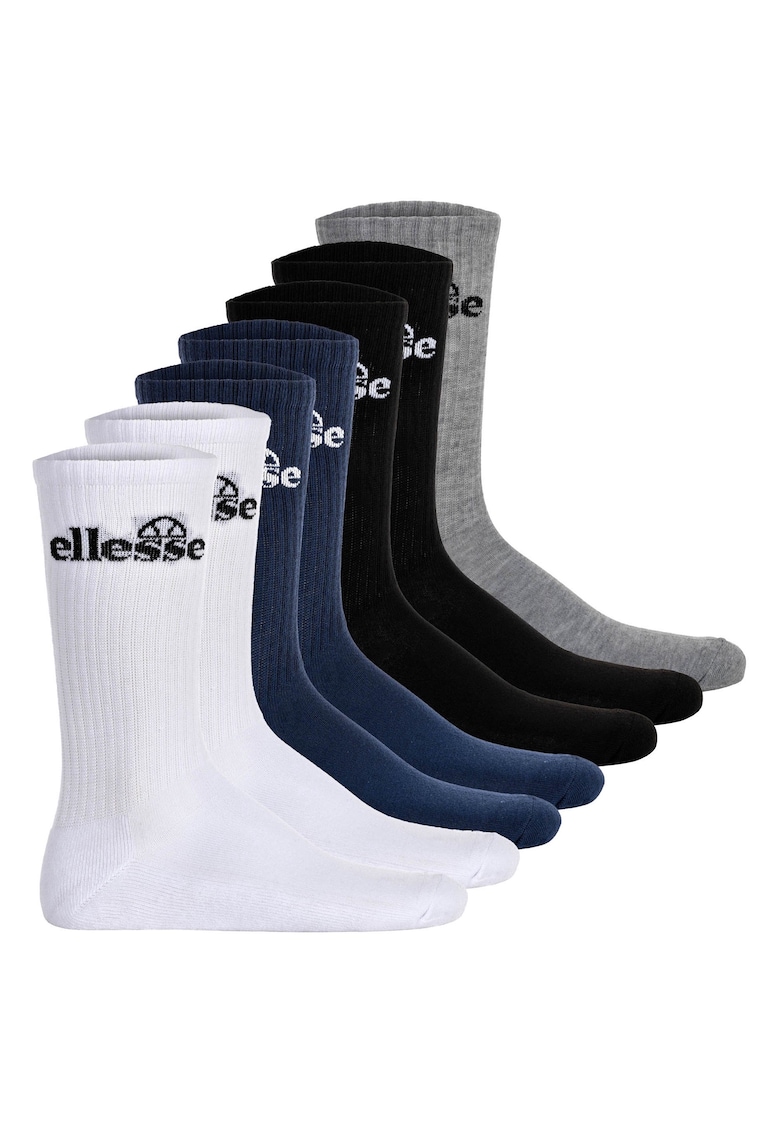 Set de sosete lungi unisex - 7 perechi - Alb/Negru/Gri/Albastru