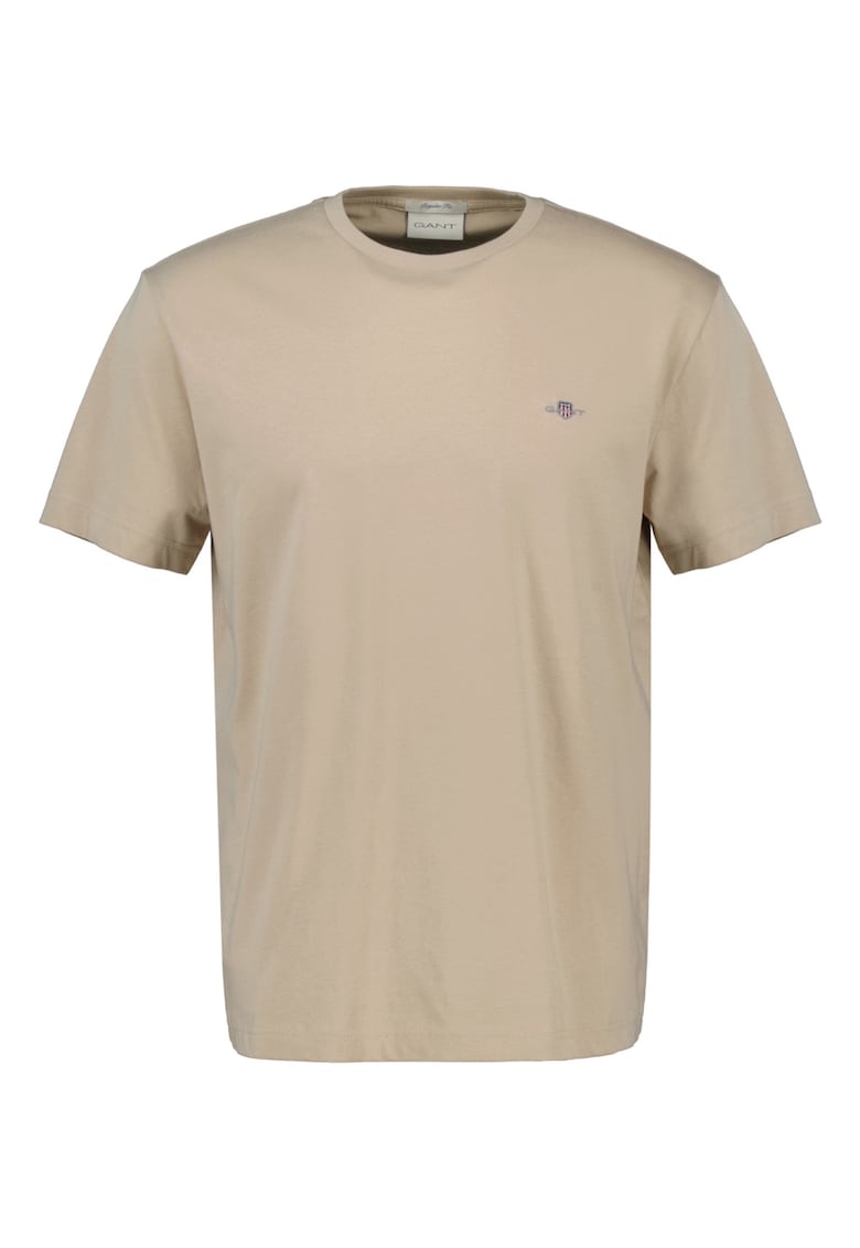 Tricou din bumbac cu decolteu la baza gatului Shield