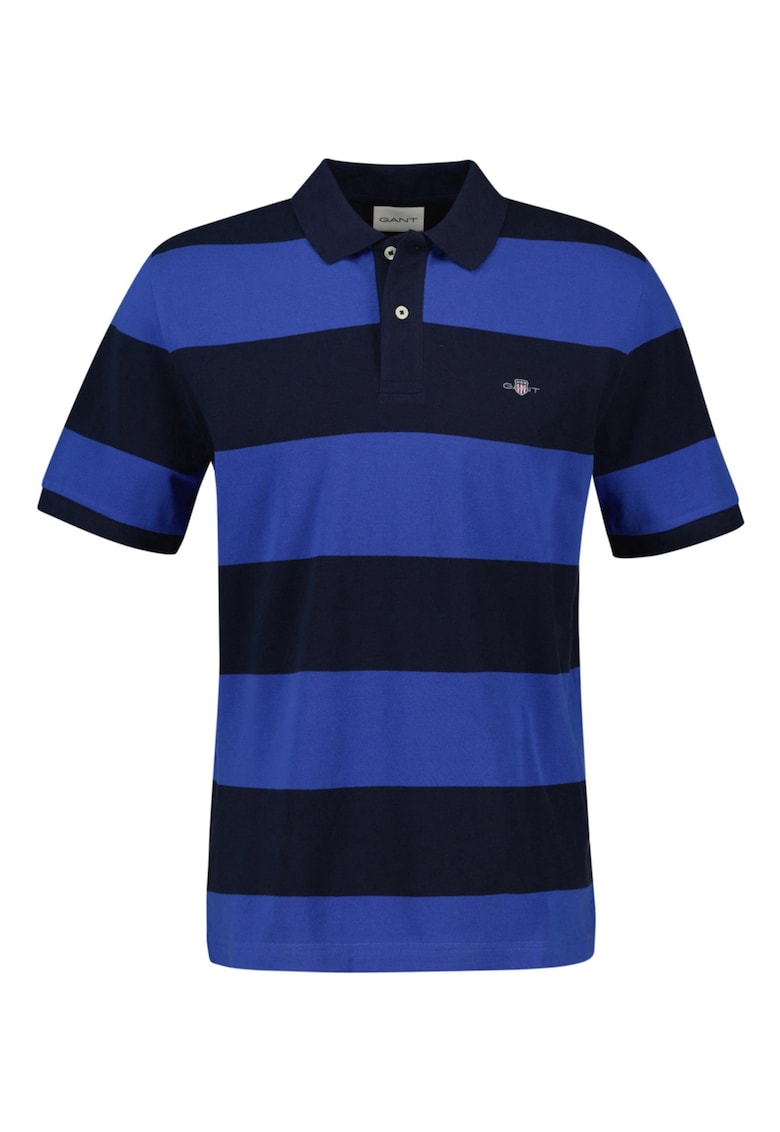 Tricou polo din bumbac cu model in dungi