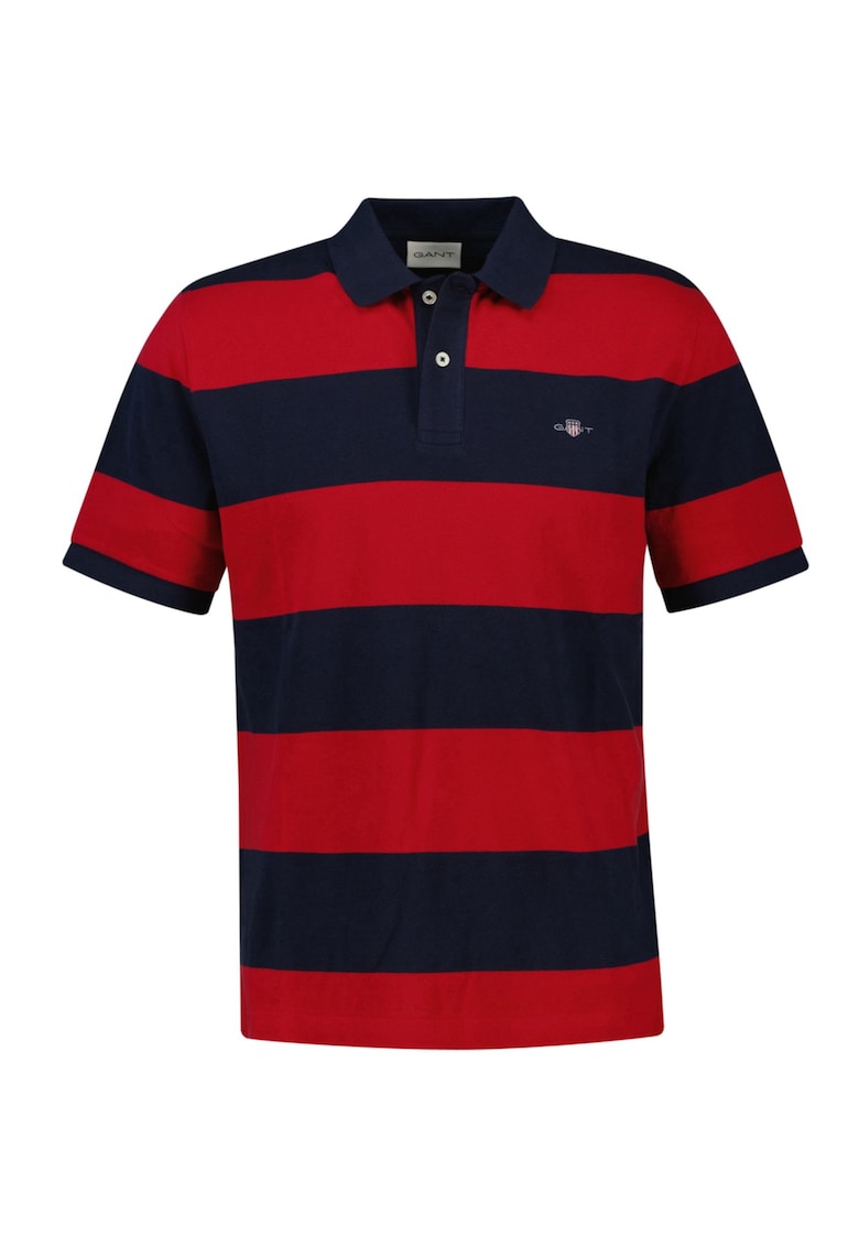 Tricou polo din bumbac cu model in dungi