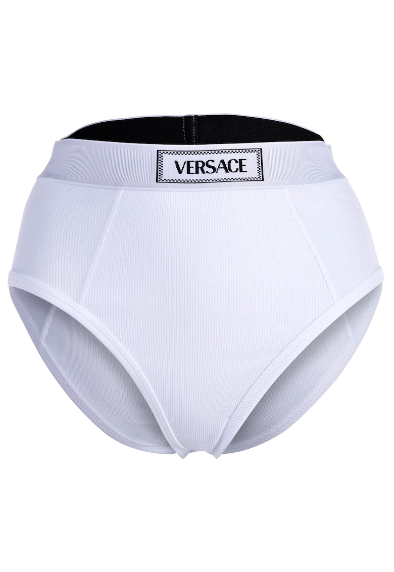 Chiloti striati cu banda logo in talie Chiloti striati cu banda logo in talie