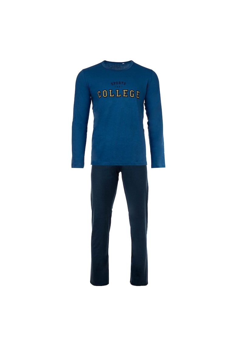 Pijama cu pantaloni lungi si imprimeu text