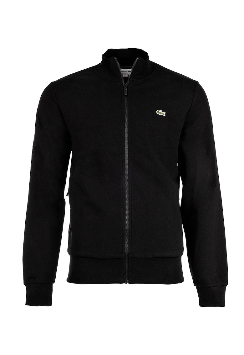 Bluza de trening cu buzunare laterale si fermoar - Negru