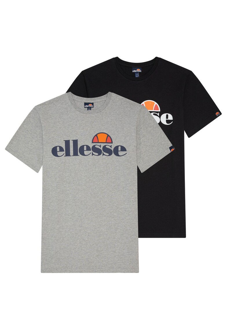 Set de tricouri cu imprimeu logo Prado - 2 Piese - Negru/Gri