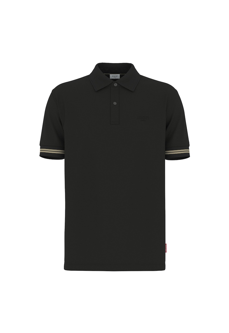 Tricou polo cu model texturat - Negru
