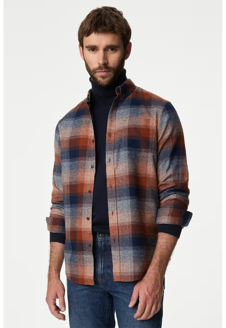 Camasa din bumbac cu model in carouri