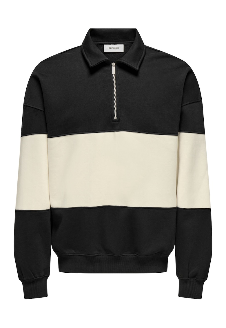 Pulover barbati -  Bumbac - Negru/Bej -