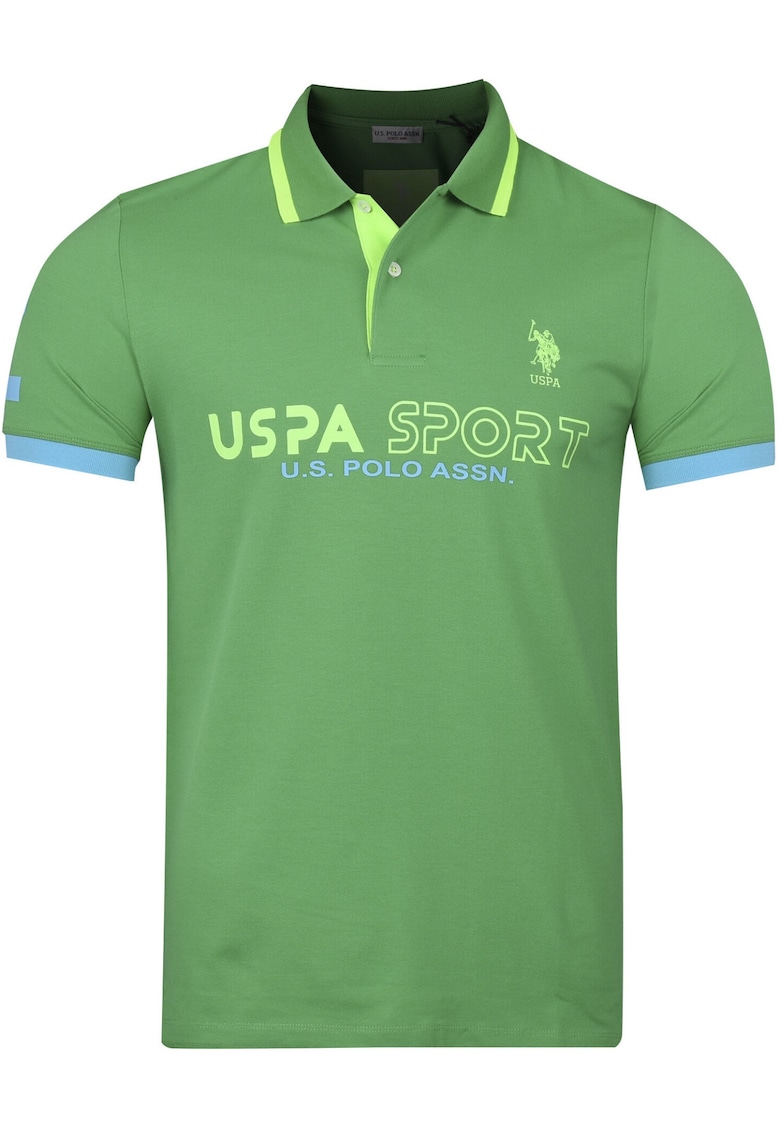 Tricou polo barbati US Polo Assn. RAMS 197 - verde - bumbac/elastan