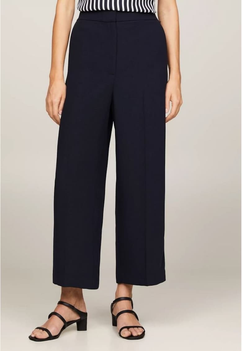 Pantaloni wide leg cu talie inalta -