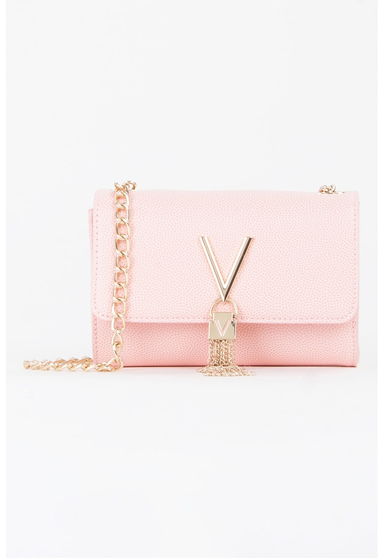 Geanta crossbody cu bareta din lant Divina - Roz pastel