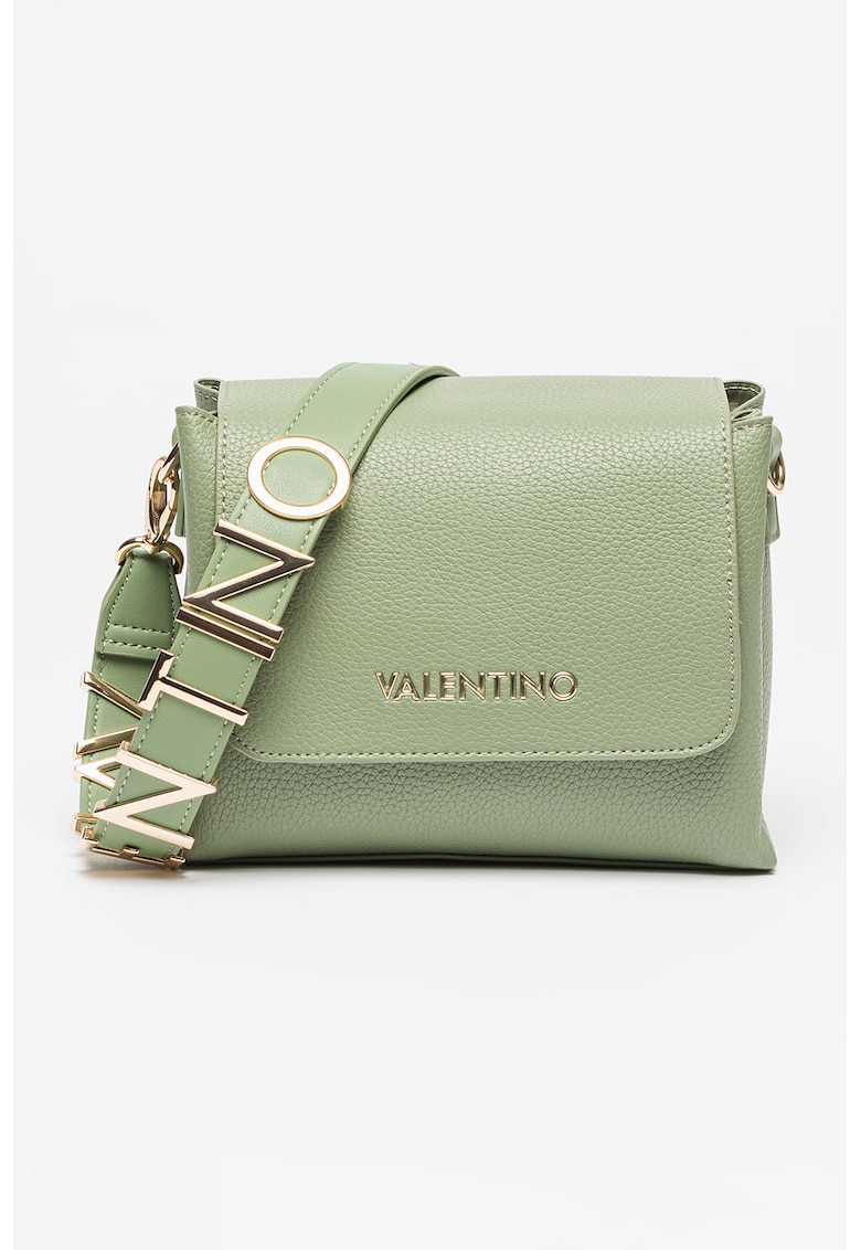 Geanta crossbody din piele ecologica cu aplicatie logo metalica Alexia - Verde sparanghel