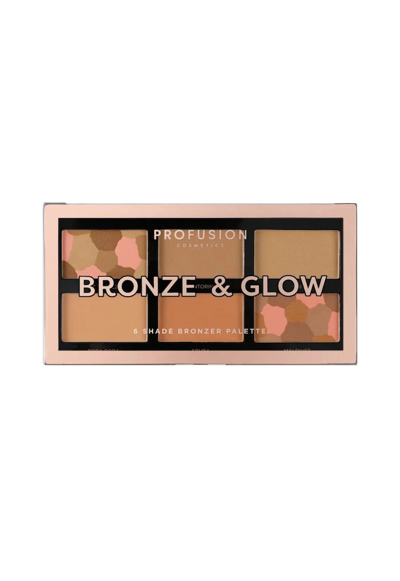 Paleta bronzer & iluminare - Bronze & Glow - 6 nuante - 15.6 g