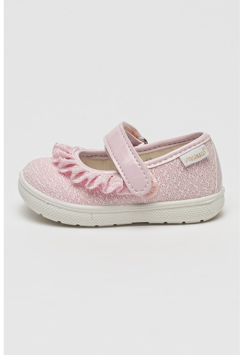 Pantofi Mary Jane cu volane - Roz