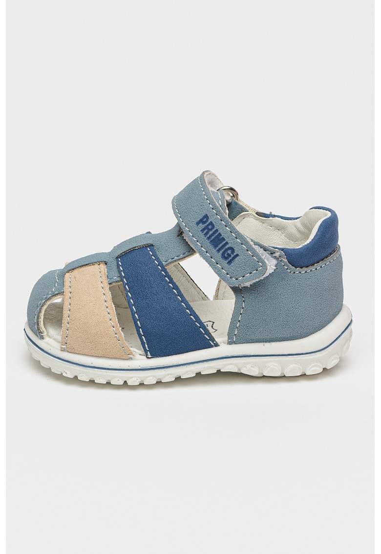 Sandale cu velcro - Maro nisip/Albastru