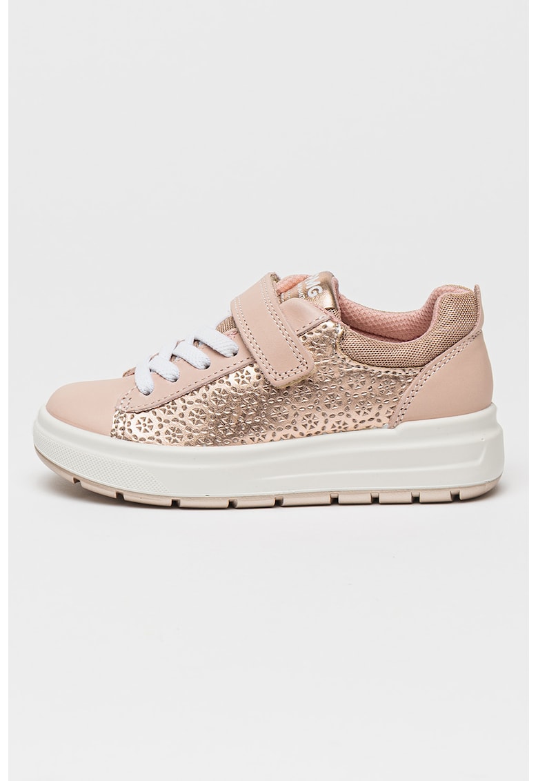 Pantofi sport cu inchidere velcro si garnituri din piele