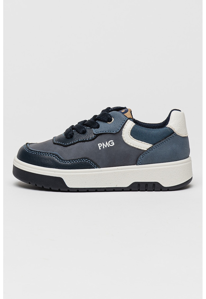 Pantofi sport cu fermoar si garnituri din piele