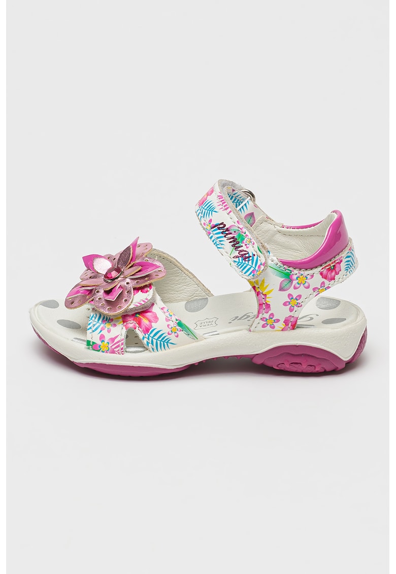 Sandale din piele cu aplicatii florale