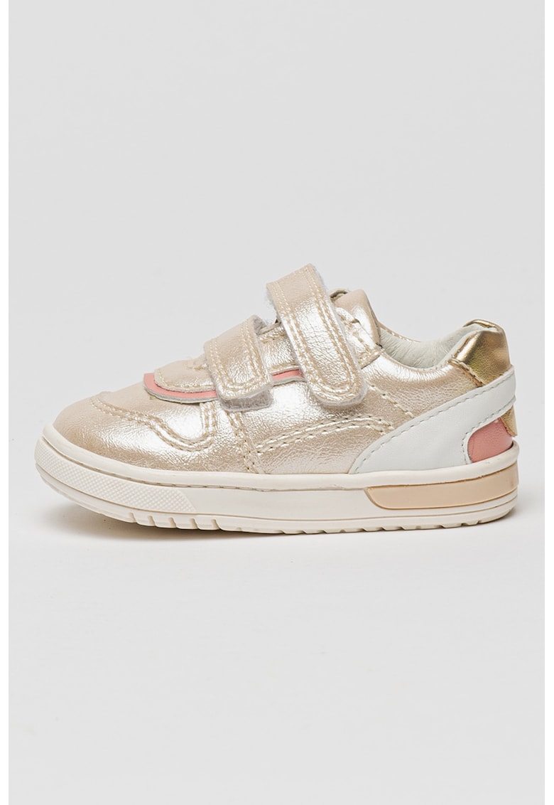 Pantofi sport din piele ecologica cu aspect metalizat