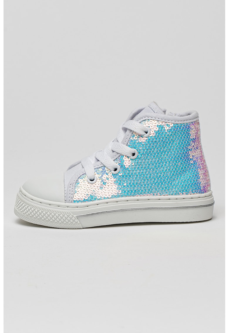 Tenisi din piele ecologica cu aspect cu paiete Tenisi din piele ecologica cu aspect cu paiete