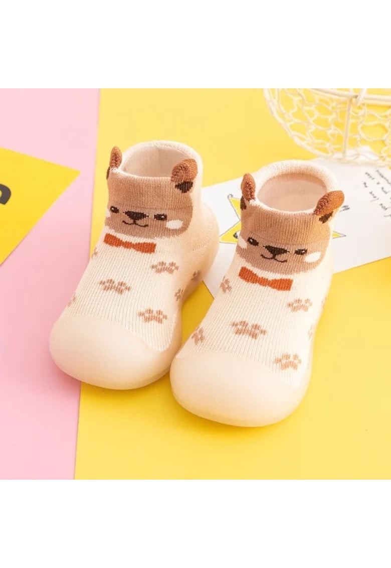 Botosi De Casa Model Ursuletul Cochet - Textil - Baieti - Fete - Crem