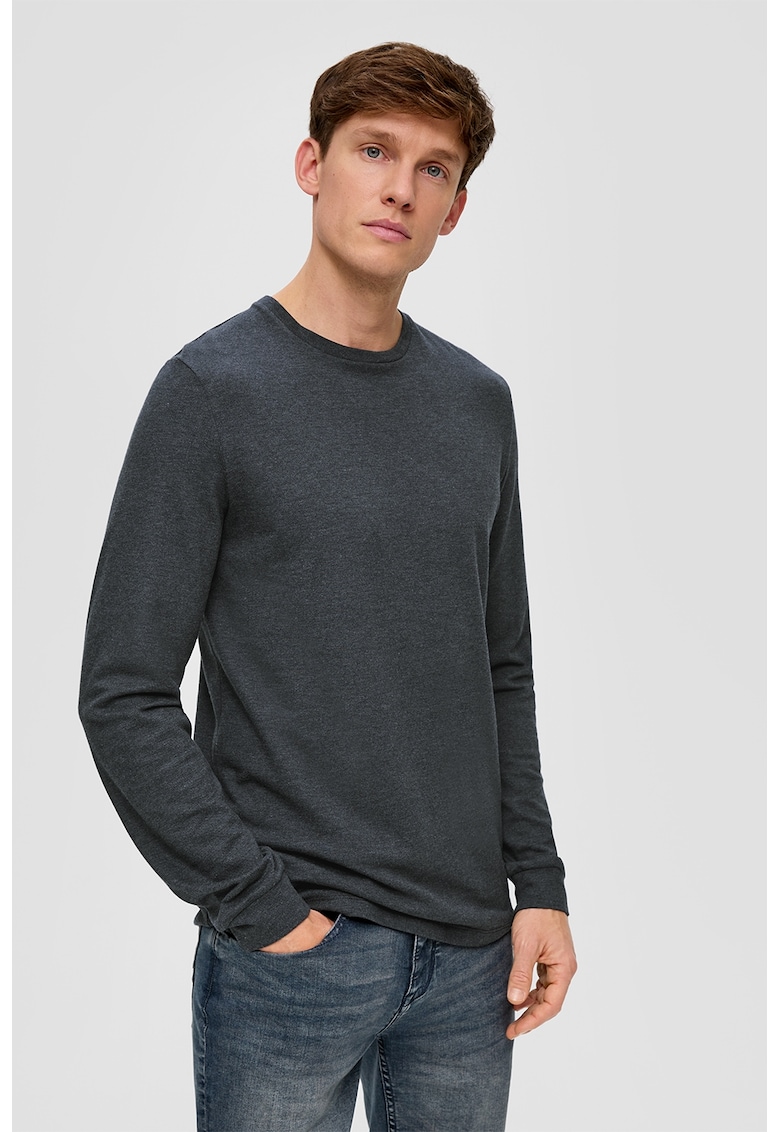 Bluza din amestec de modal cu decolteu la baza gatului